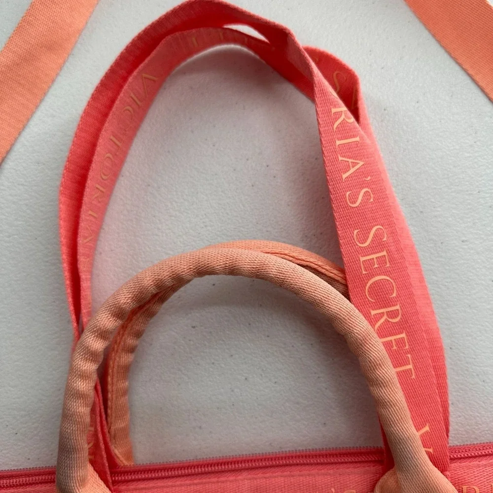 Victorias Secret Pink Shopper Canvas Double Tote Bag Insulated Lining Gift See‎
